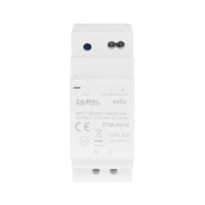 Zasilacz impulsowy montowany na szynie TH-35 (DIN) 30W 12V DC TYP: ZTM-30/12 ZAMEL (EXT10000281-WUN)